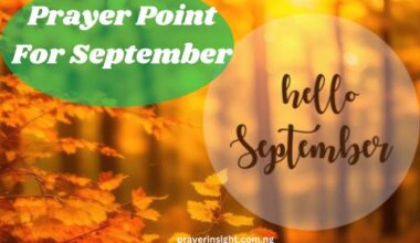 Prayer Point For September